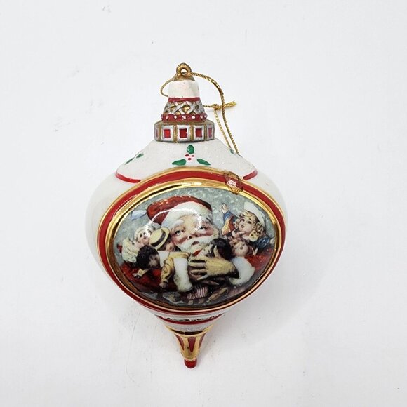 Vintage 1999 Bradford Edition Porcelain Christmas Ornaments An armful of Joy - Picture 2 of 8